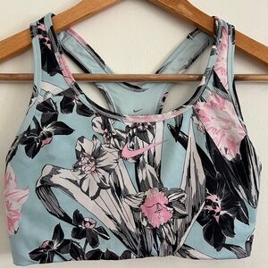 Nike Floral Sports Bra - Pink, Blue and Black